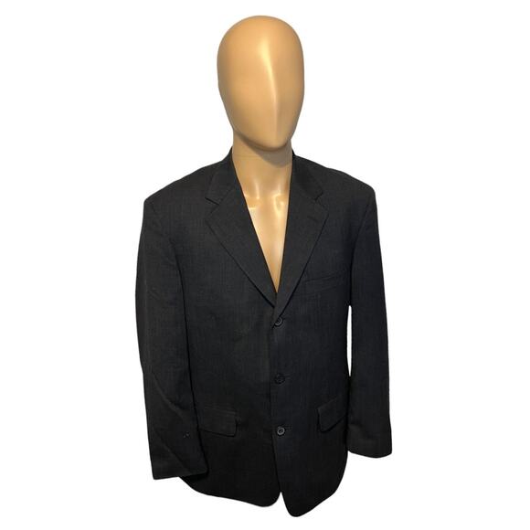 Versini Suit Jacket Mens Size 40 S Charcoal 100% Wool Lined Professional Blazer - Picture 2 of 8